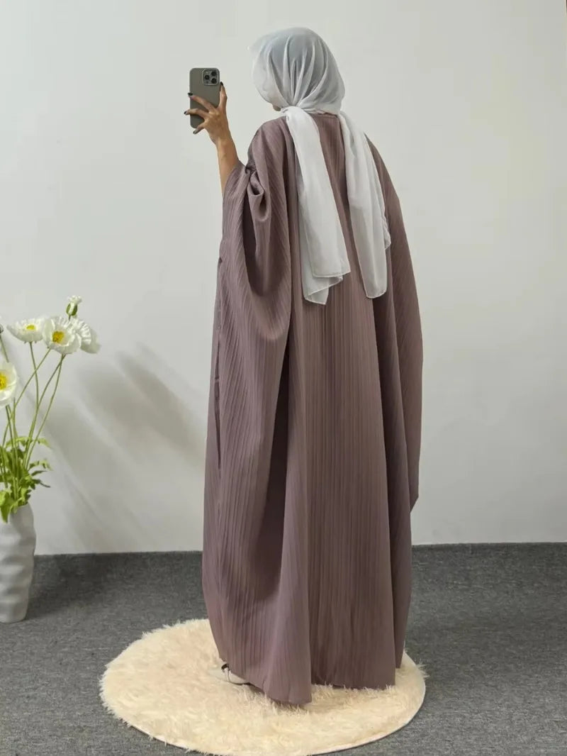 Abaya Longue Manches Longues Femme Musulmane — Robe Maxi Dubai Kaftan