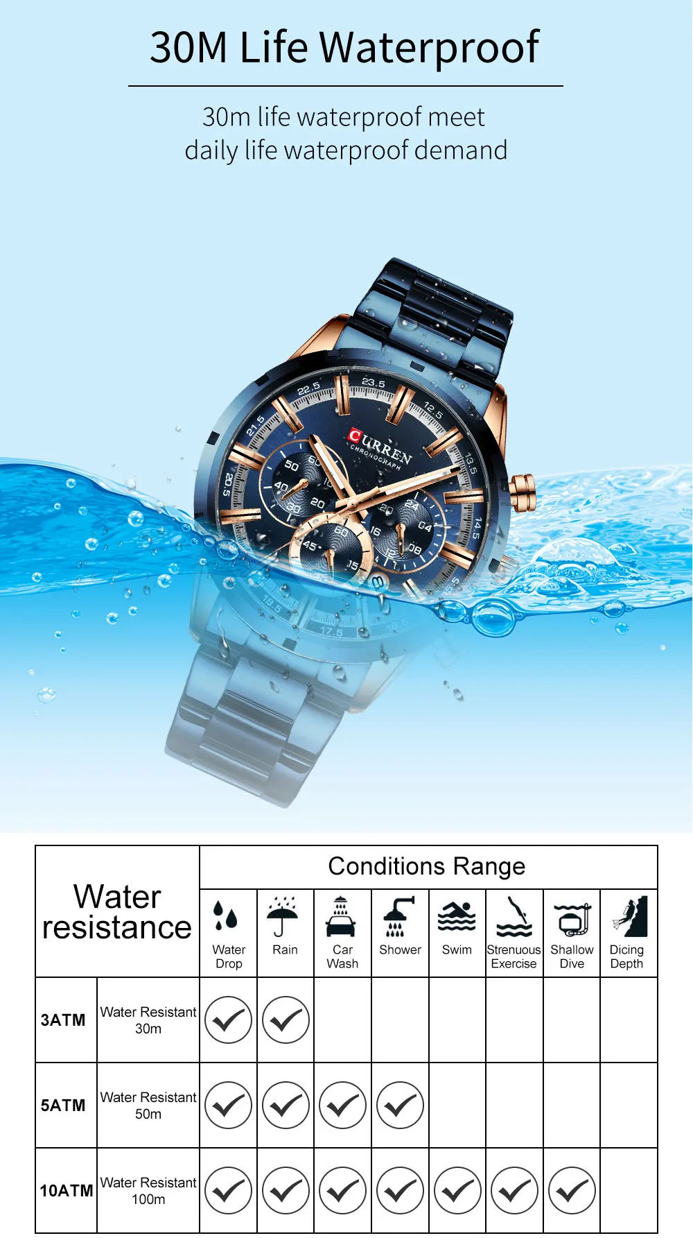 CURREN Montre Homme Alliage Fashion — Quartz Analogique, Style Tendance