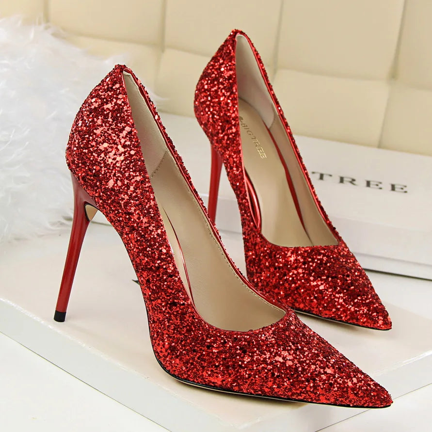 Escarpins Femme Paillettes Luxe 7-9.5cm — Grande Taille 43, Mariage & Saint-Valentin