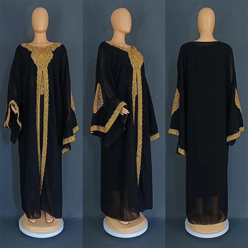 Robe Africaine Femme Dashiki Kaftan Élégante — Abaya Dubai Boubou Ankara
