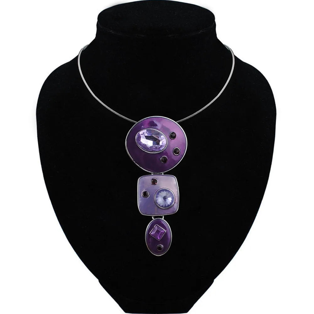 Collier Femme Pendentif Émail Bicolore — Alliage Zinc, Chaîne Corde, Style Cosplay