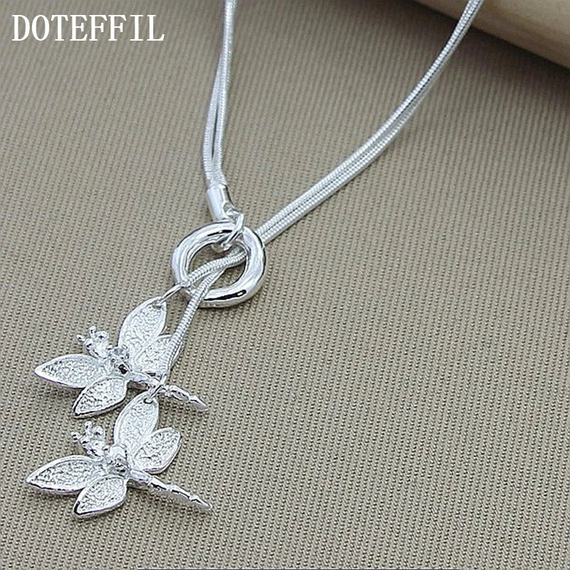 DOTEFFIL Collier Pendentif Libellule Argent 925 — Chaîne Serpent, Mariage & Fiçailles