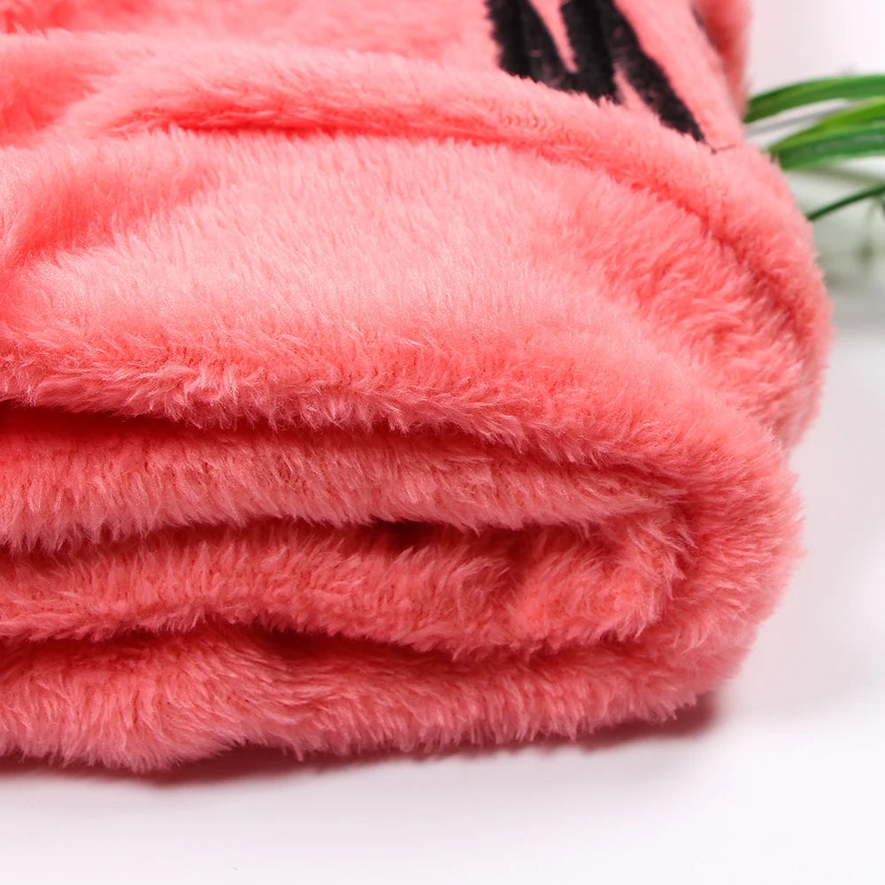 Pyjama Femme Polaire Chaud Hiver — Imprimé Chat, À Capuche, Grande Taille S-5XL