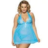 Nuisette Babydoll Grande Taille Femme Dentelle Col V Sans Manches — Jusqu'à 6XL