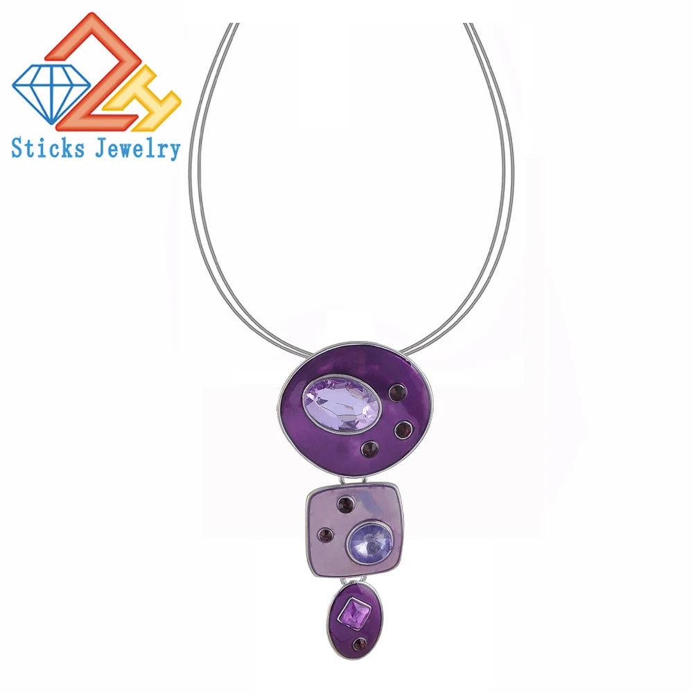 Collier Femme Pendentif Émail Bicolore — Alliage Zinc, Chaîne Corde, Style Cosplay