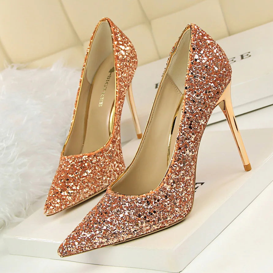 Escarpins Femme Paillettes Luxe 7-9.5cm — Grande Taille 43, Mariage & Saint-Valentin