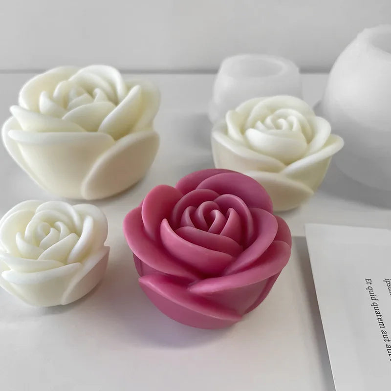 Moule Silicone Fleurs Aromathérapie | DIY Bougie & Gâteau | Saint-Valentin