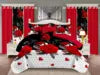 Parure de Lit 10 Pièces Fleurs & Plantes — Housse Couette, Draps & Rideaux