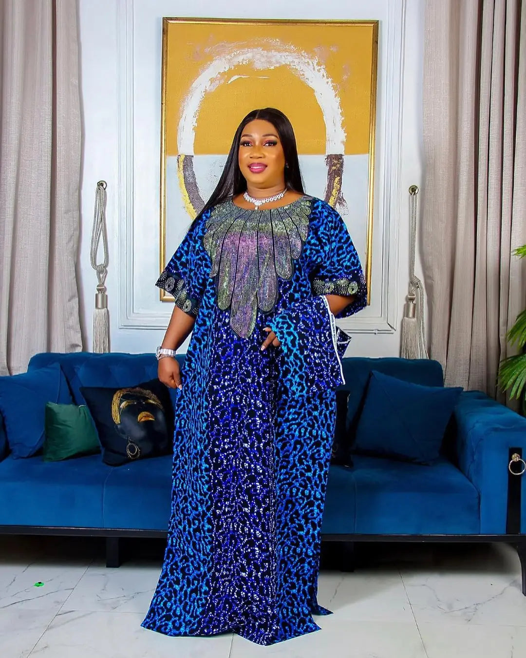 Robe Africaine Traditionnelle Femme Abaya Dashiki Ankara — Kaftan Maxi Dubai