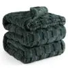 Plaid Jacquard Carreaux Gris — Couverture Douce Hiver Lit & Canapé