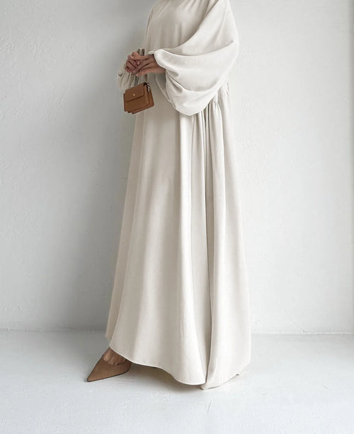 Abaya Femme Musulmane Casual Couleur Unie Polyester Simple — Vêtement Islamique