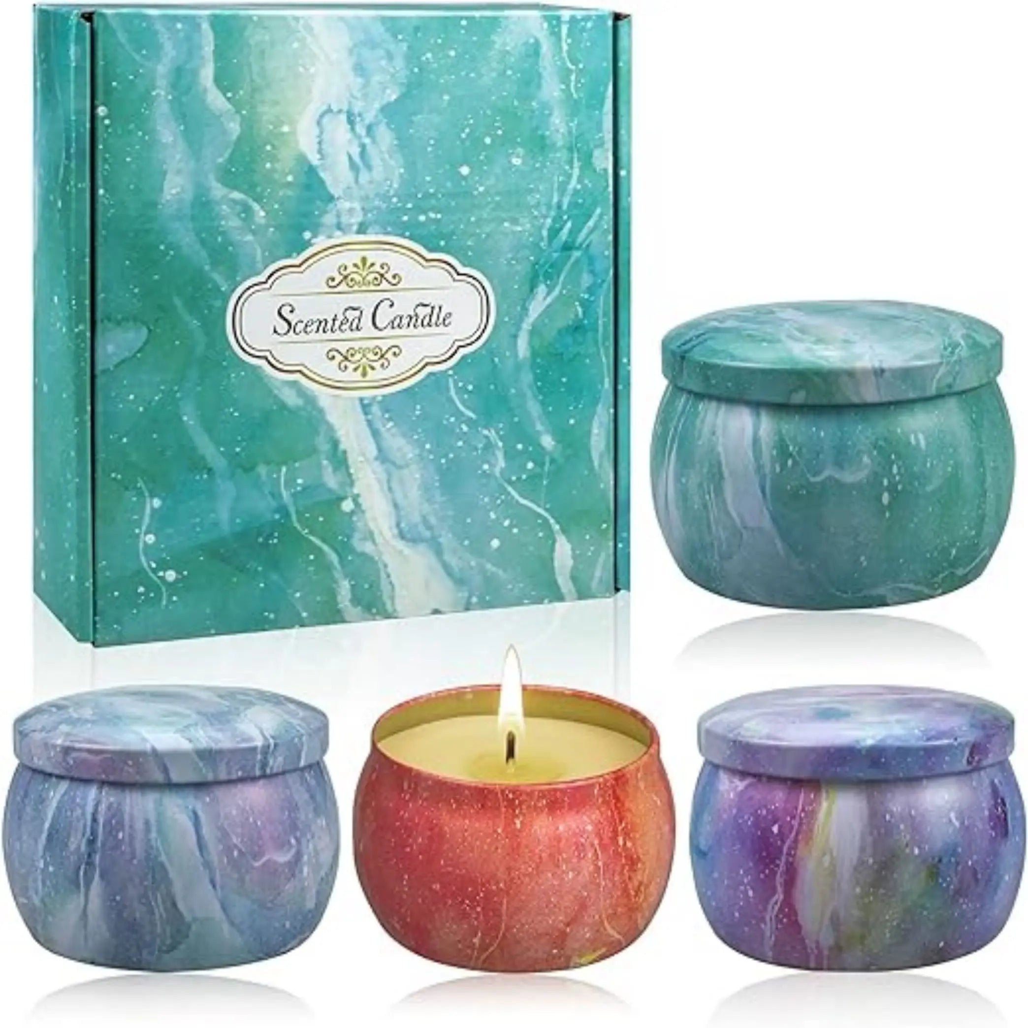 Coffret Bougies Luxe Huile Essentielle & Cire de Soja | Longue Durée | Cadeau & Fêtes