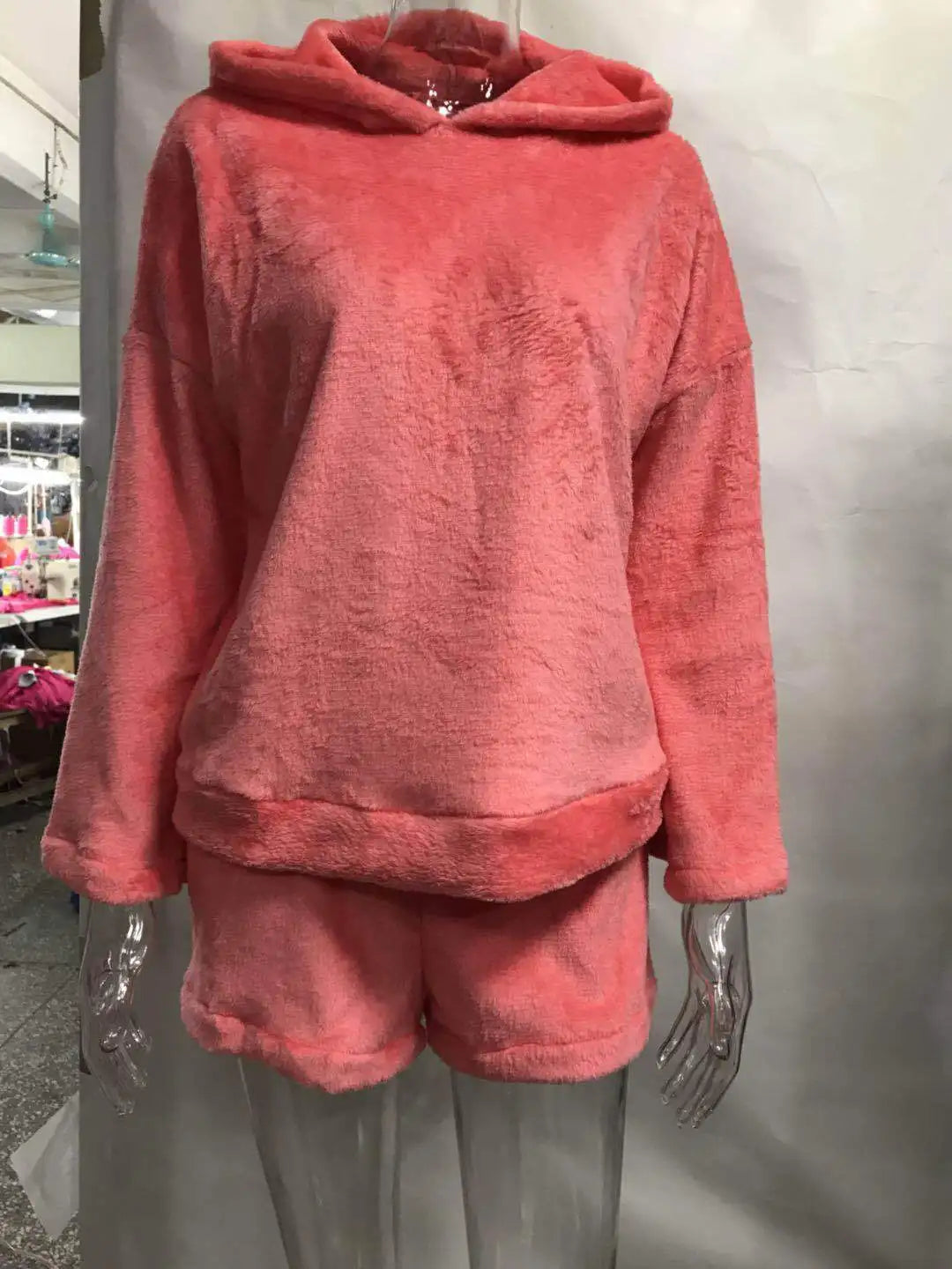 Pyjama Femme Polaire Chaud Hiver — Imprimé Chat, À Capuche, Grande Taille S-5XL