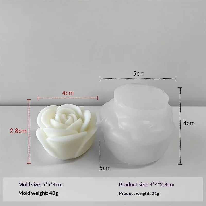 Moule Silicone Fleurs Aromathérapie | DIY Bougie & Gâteau | Saint-Valentin