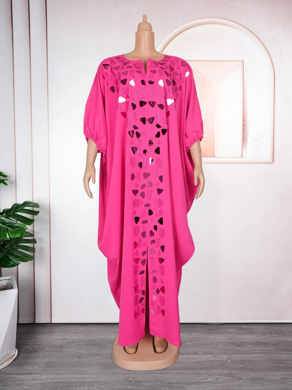 Robe Africaine Femme Grande Taille Broderie Longue — Boubou Dashiki Ankara Abaya