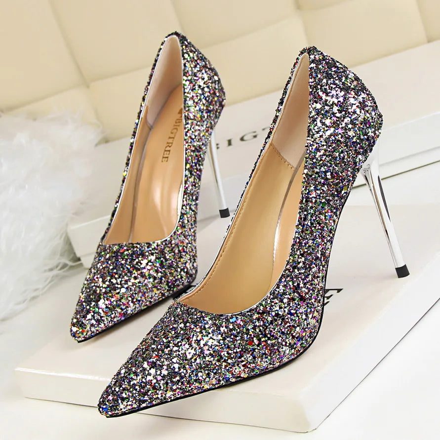 Escarpins Femme Paillettes Luxe 7-9.5cm — Grande Taille 43, Mariage & Saint-Valentin