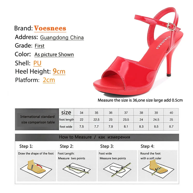 Sandales Femme Talon Fin Colorful — Plateforme, Bout Poisson, Sexy Talon Rouge