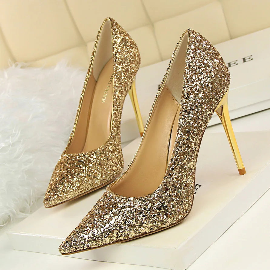Escarpins Femme Paillettes Luxe 7-9.5cm — Grande Taille 43, Mariage & Saint-Valentin