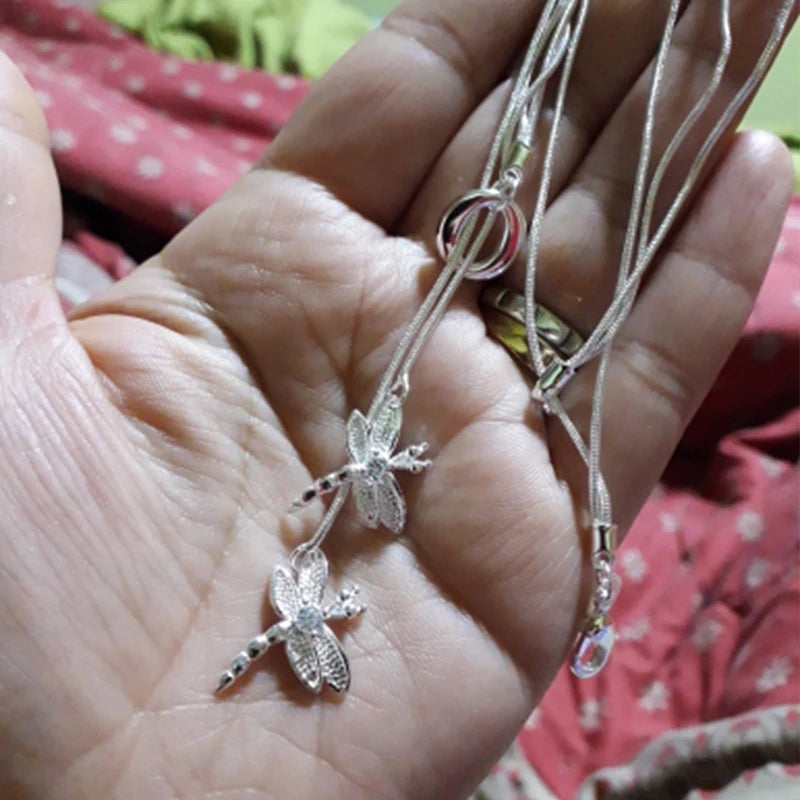 DOTEFFIL Collier Pendentif Libellule Argent 925 — Chaîne Serpent, Mariage & Fiçailles