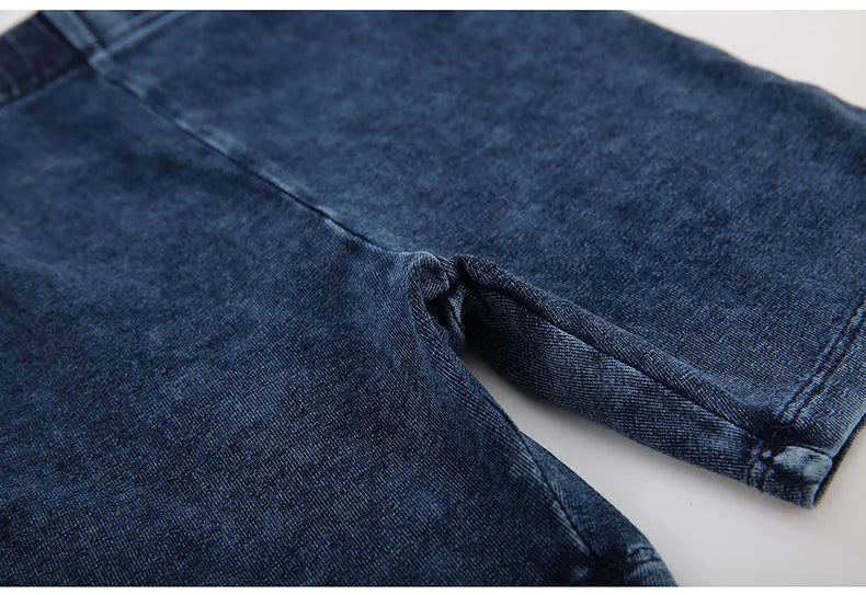 Ensemble 2 pièces bébé garçon – T-shirt manches courtes effet denim & short coton élastique, tenue été 1-3 ans