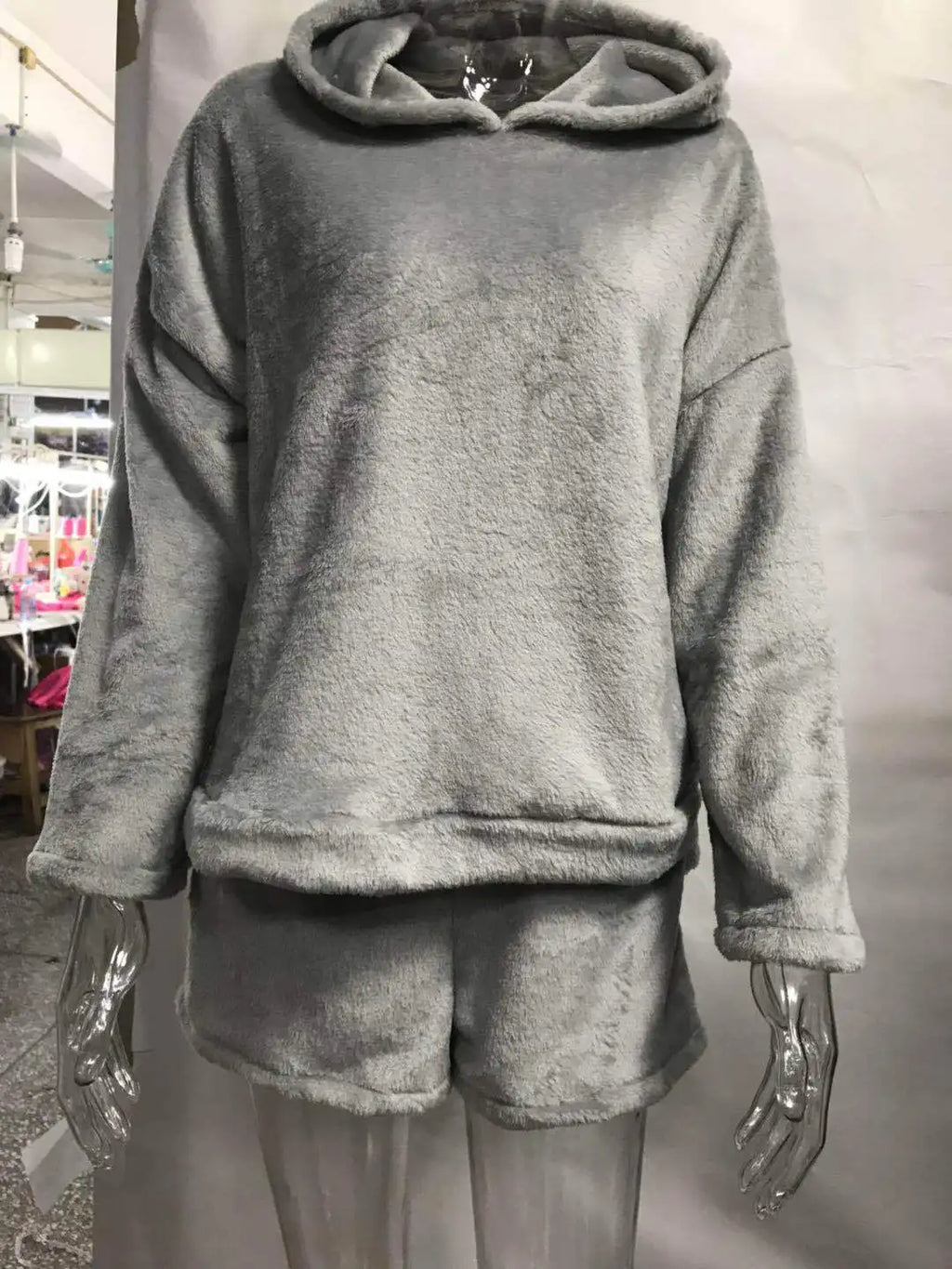 Pyjama Femme Polaire Chaud Hiver — Imprimé Chat, À Capuche, Grande Taille S-5XL