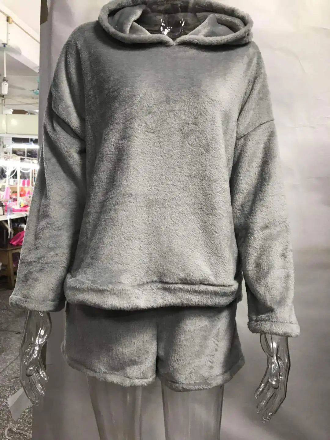 Pyjama Femme Polaire Chaud Hiver — Imprimé Chat, À Capuche, Grande Taille S-5XL