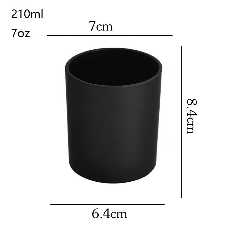Bocaux en Verre Luxe pour Bougies | Couvercle Bambou | Noir Mat 9oz-16oz