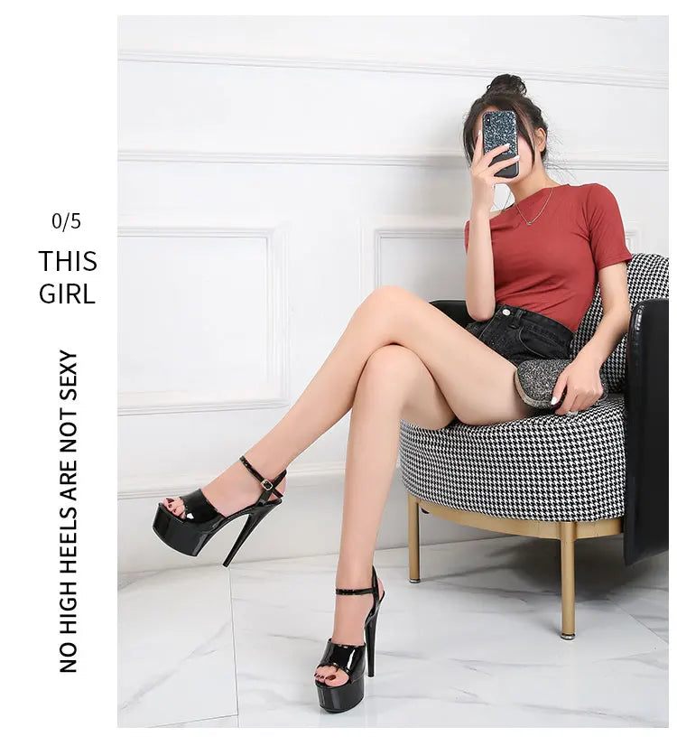 Sandales Femme Talon Fin Colorful — Plateforme, Bout Poisson, Sexy Talon Rouge