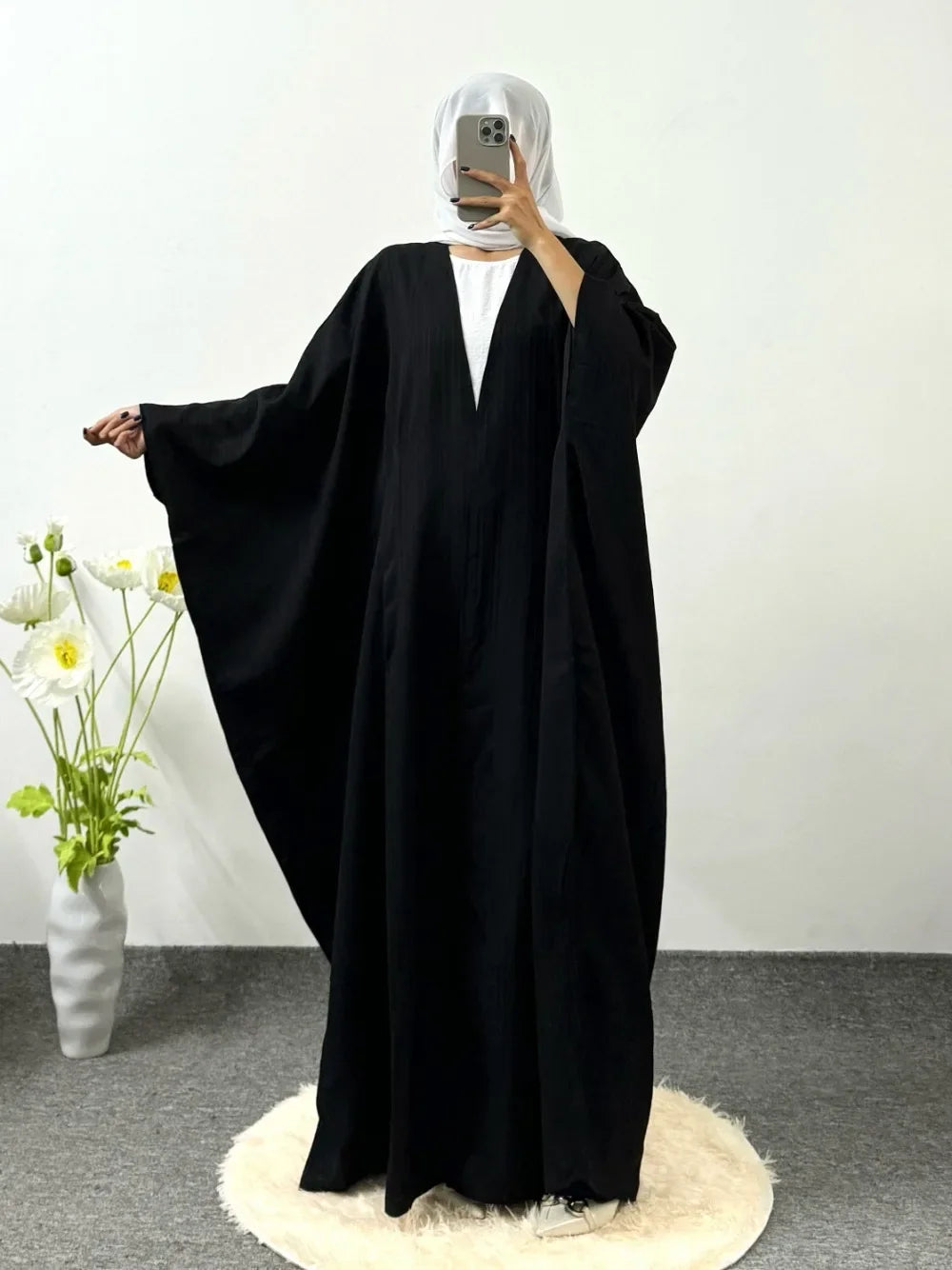 Abaya Longue Manches Longues Femme Musulmane — Robe Maxi Dubai Kaftan