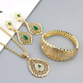 Sunspicems Parure Bijoux Mariage Algérien — Boucles, Collier, Bracelet Doré, Style Arabe