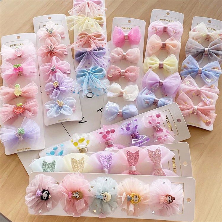 Set Accessoires Cheveux Fille — Pinces Princesse Mignonnes, Nœuds & Barrettes