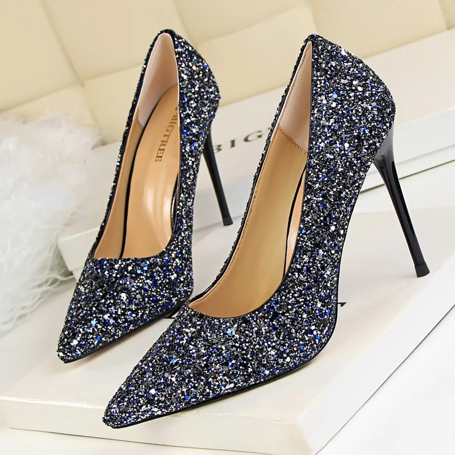 Escarpins Femme Paillettes Luxe 7-9.5cm — Grande Taille 43, Mariage & Saint-Valentin