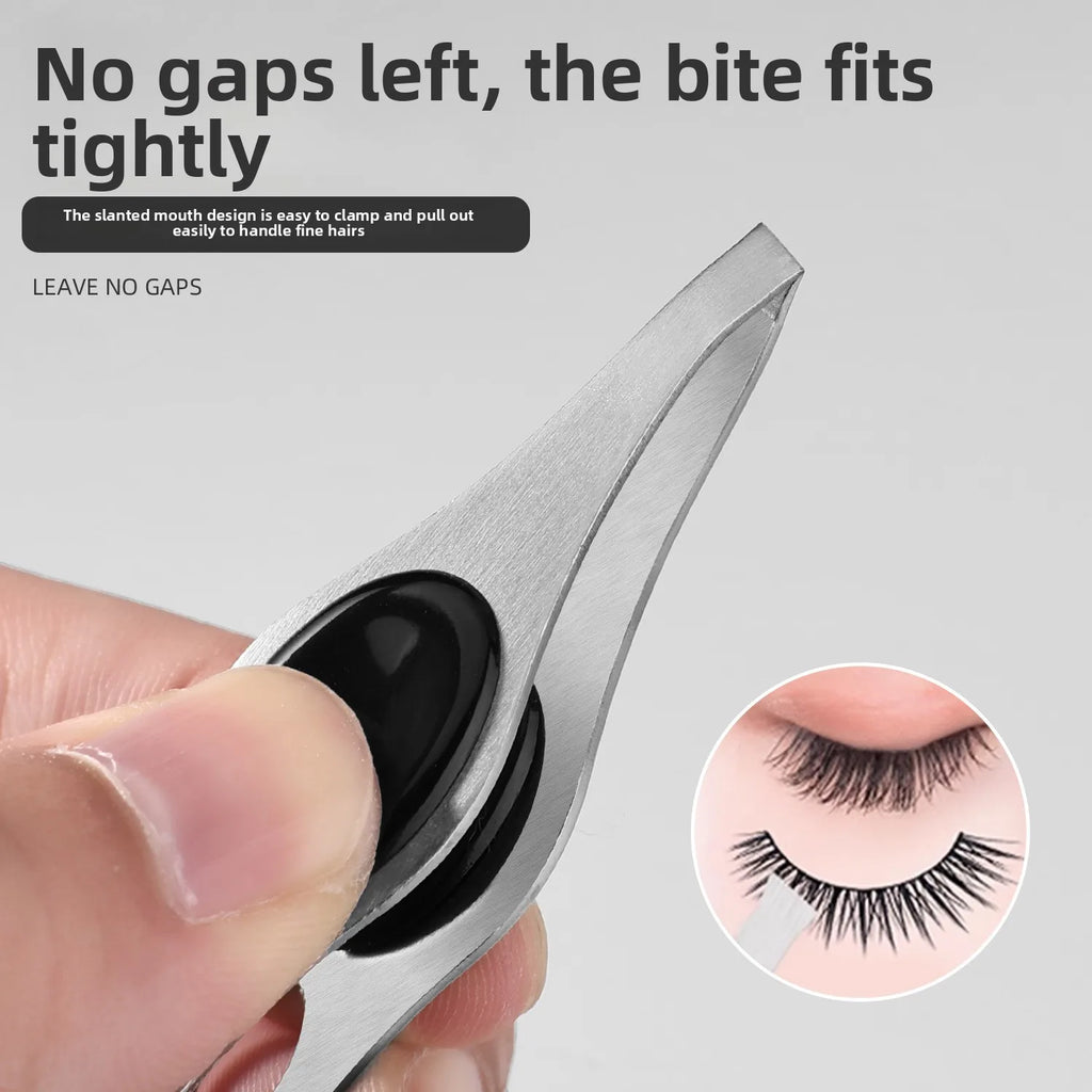 Pince à Sourcils LED Portable Acier Inoxydable — Design Intelligent Bouton