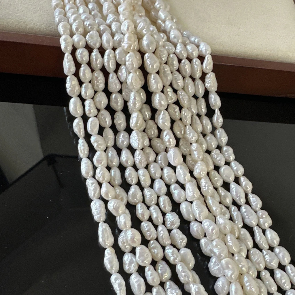 Perles Naturelles Baroque Eau Douce 4.5-5.5mm — Semi-Finies, DIY Collier & Bracelet