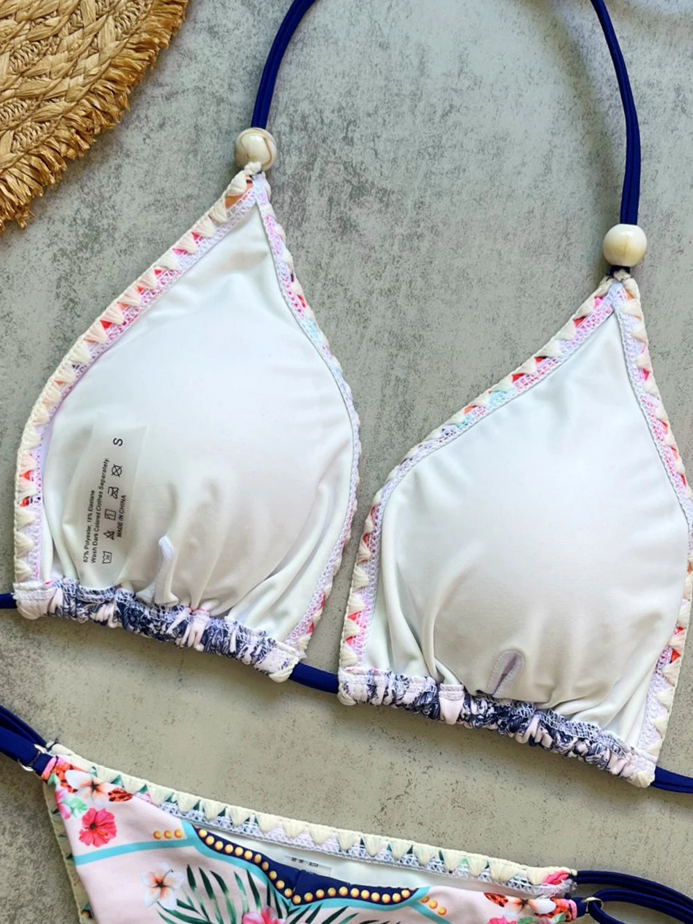 Bikini Triangle Halter Imprimé 2025 — 2 Pièces, Maillot de Bain Femme Plage Été