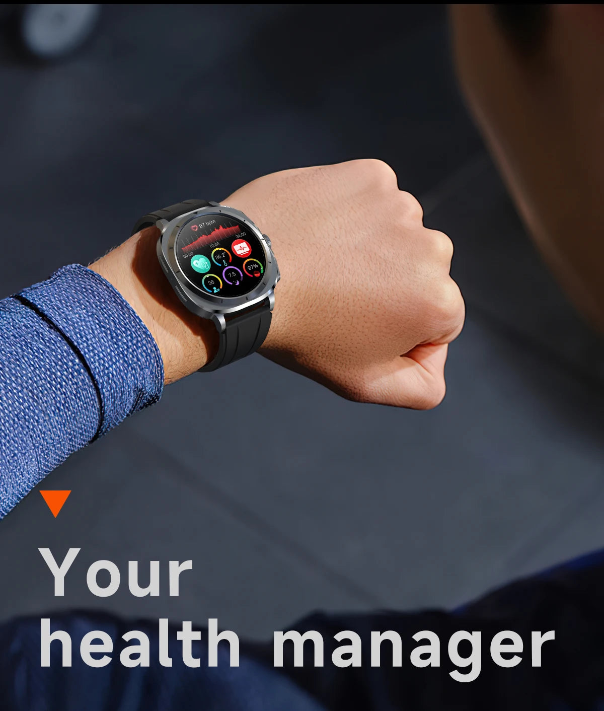 Montre Connectée Santé ECG Laser 2025 — Tension Artérielle, Acide Urique, NFC, Appels