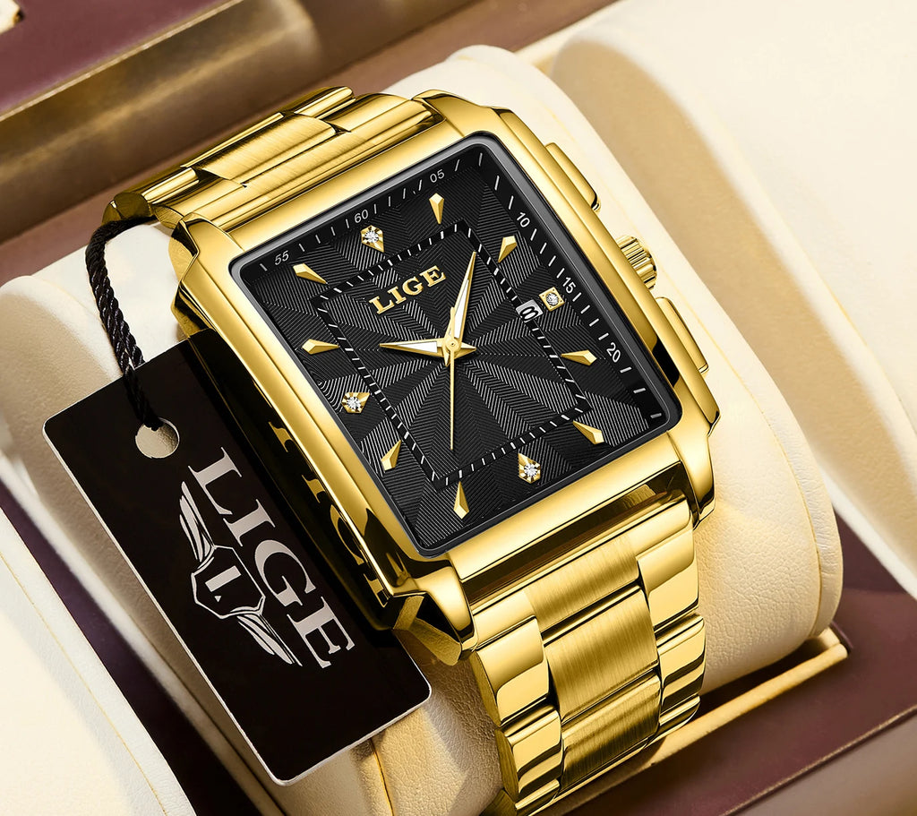 LIGE Montre Homme Business Chronographe — Acier Inoxydable, Étanche, Élégante