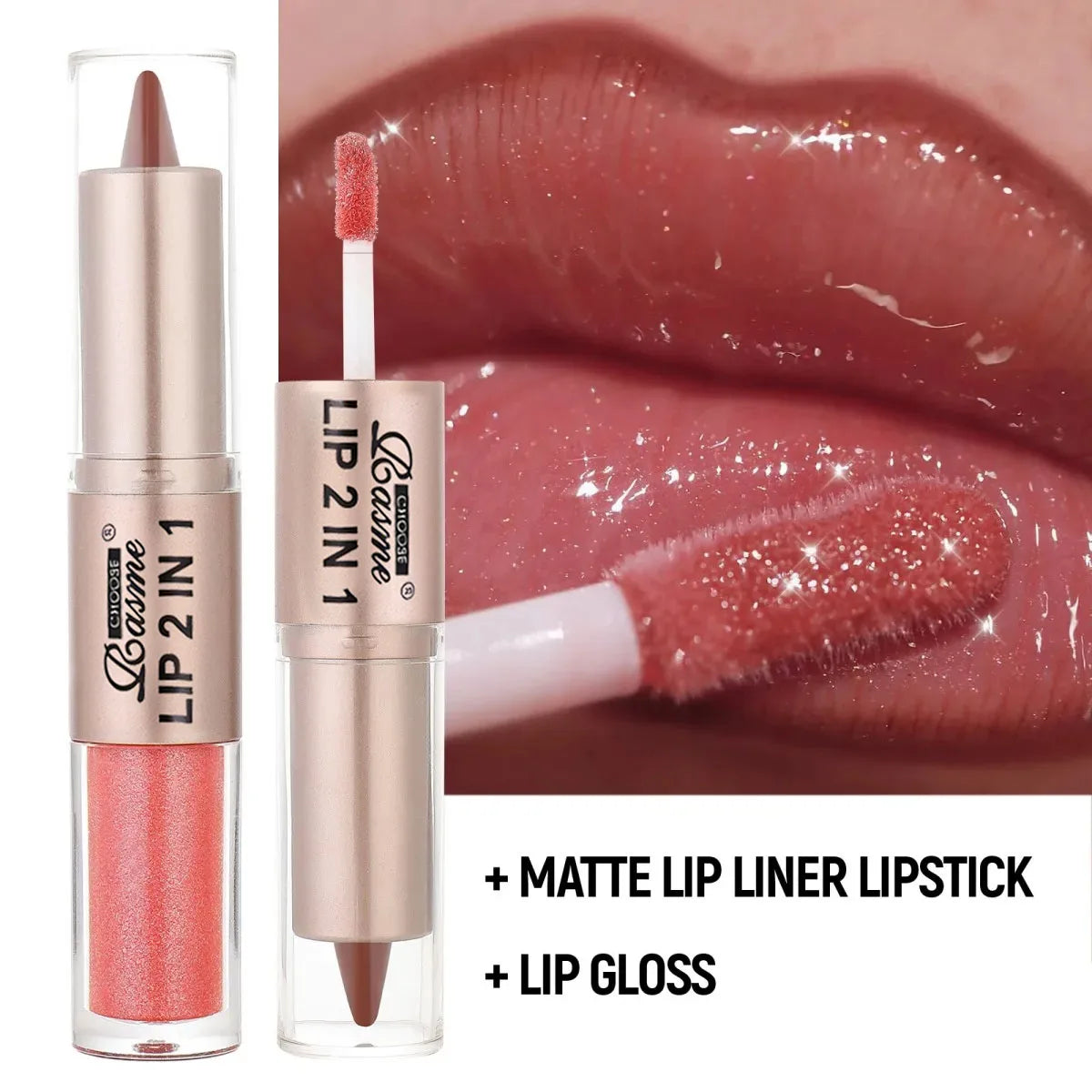 Crayon Contour Lèvres 2en1 Dégradé — Lip Liner Waterproof Mat & Gloss Miroir