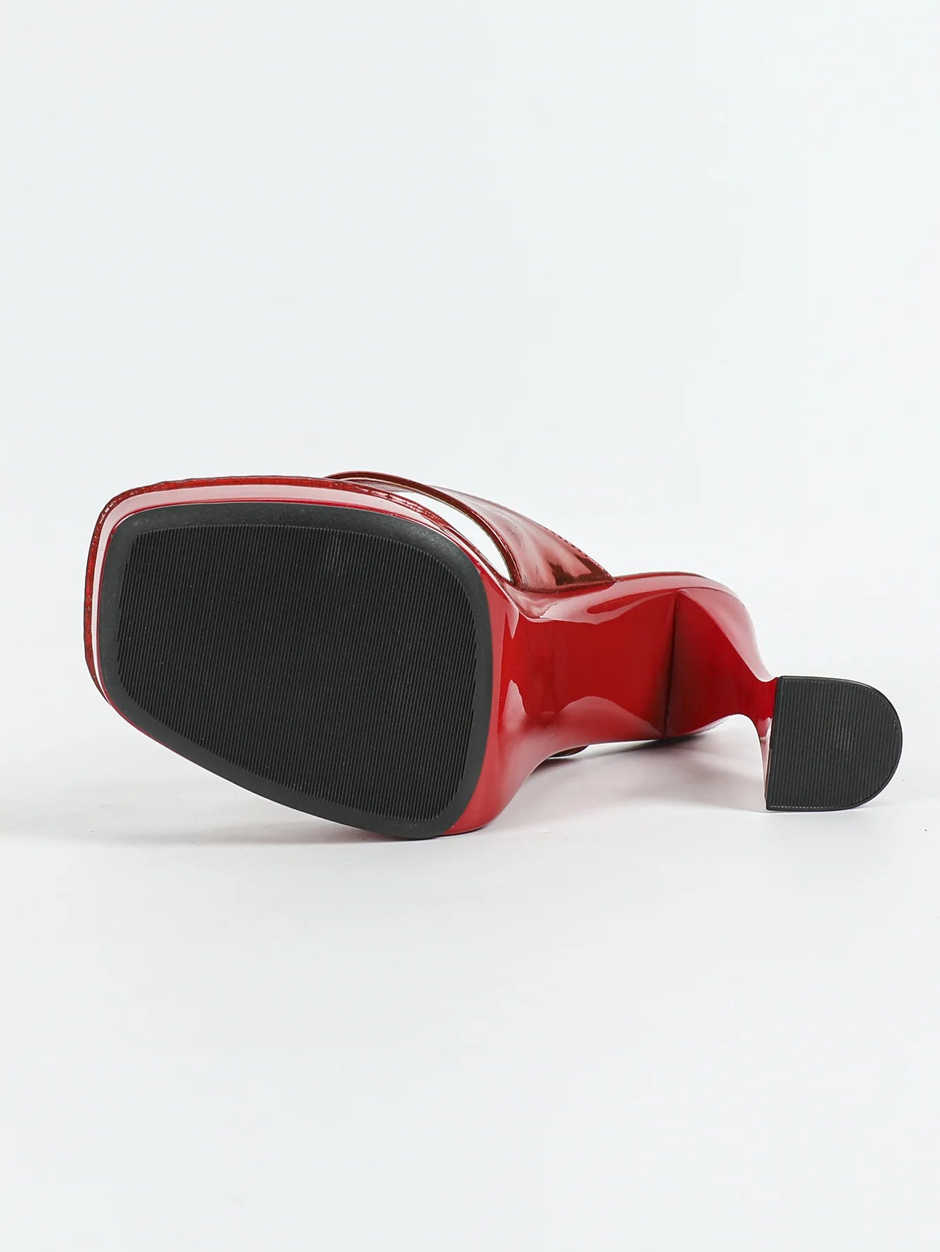 Mules Talon Carré 12cm Femme Été — Semelle Épaisse, Bout Pince, Slides Outdoor