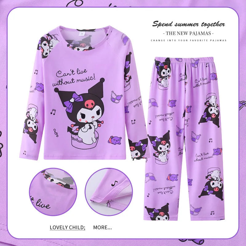Pyjama Enfant Sanrio Hello Kitty — Manches Longues, Cinnamoroll & Kuromi, Doux