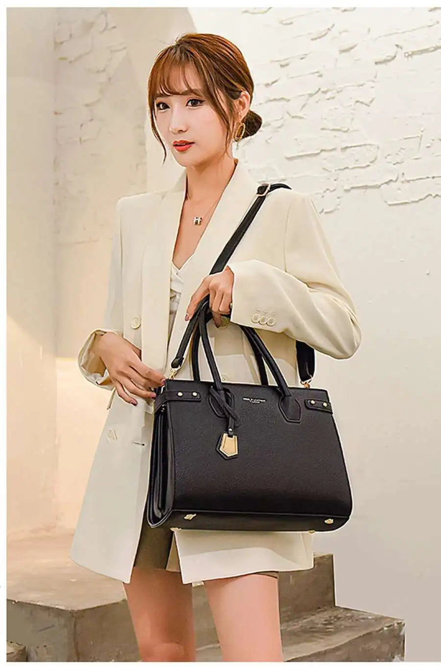 Sac à Main Femme Cuir PU — Satchel Élégant Grande Marque, Bandoulière Épaule