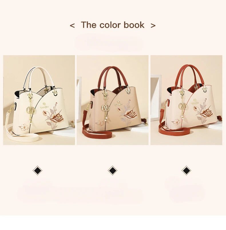 Sac Tote Bag Brodé Œillet – Cadeau Fête des Mères & Anniversaire Maman