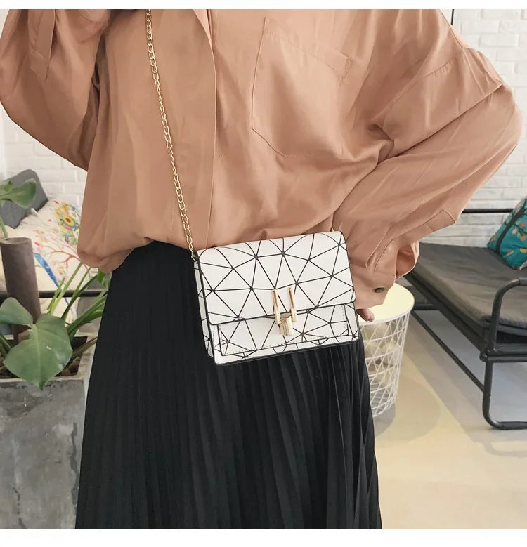 Sac Bandoulière Femme TPU Rayé Design Carré — Sac Épaule Tendance & Léger