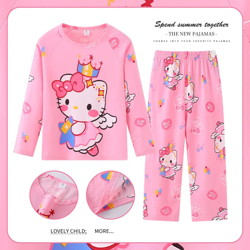 Pyjama Enfant Sanrio Hello Kitty — Manches Longues, Cinnamoroll & Kuromi, Doux