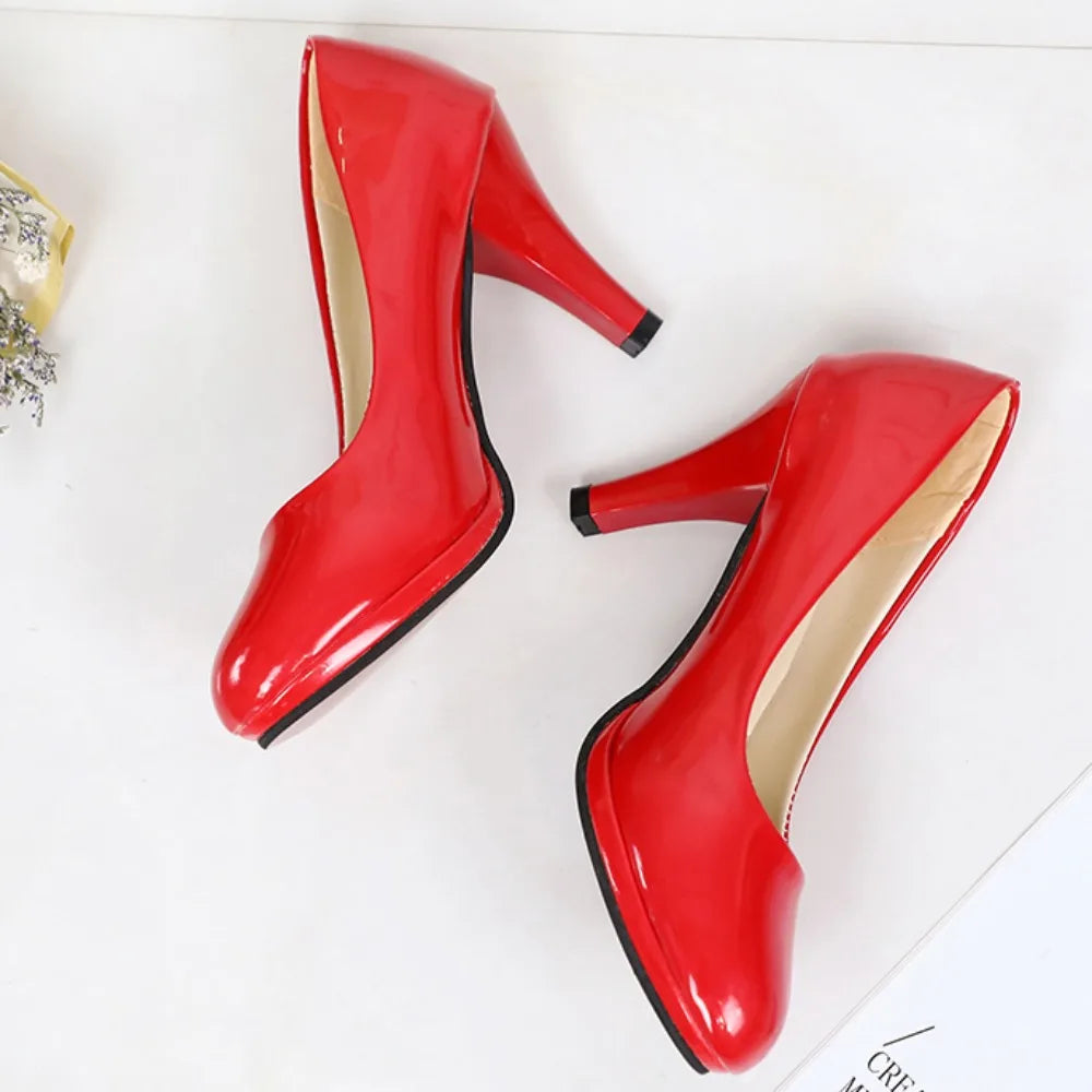 Escarpins Femme Talon Haut Mariage — Blanc, Noir, Rouge, Grande Taille 34-42