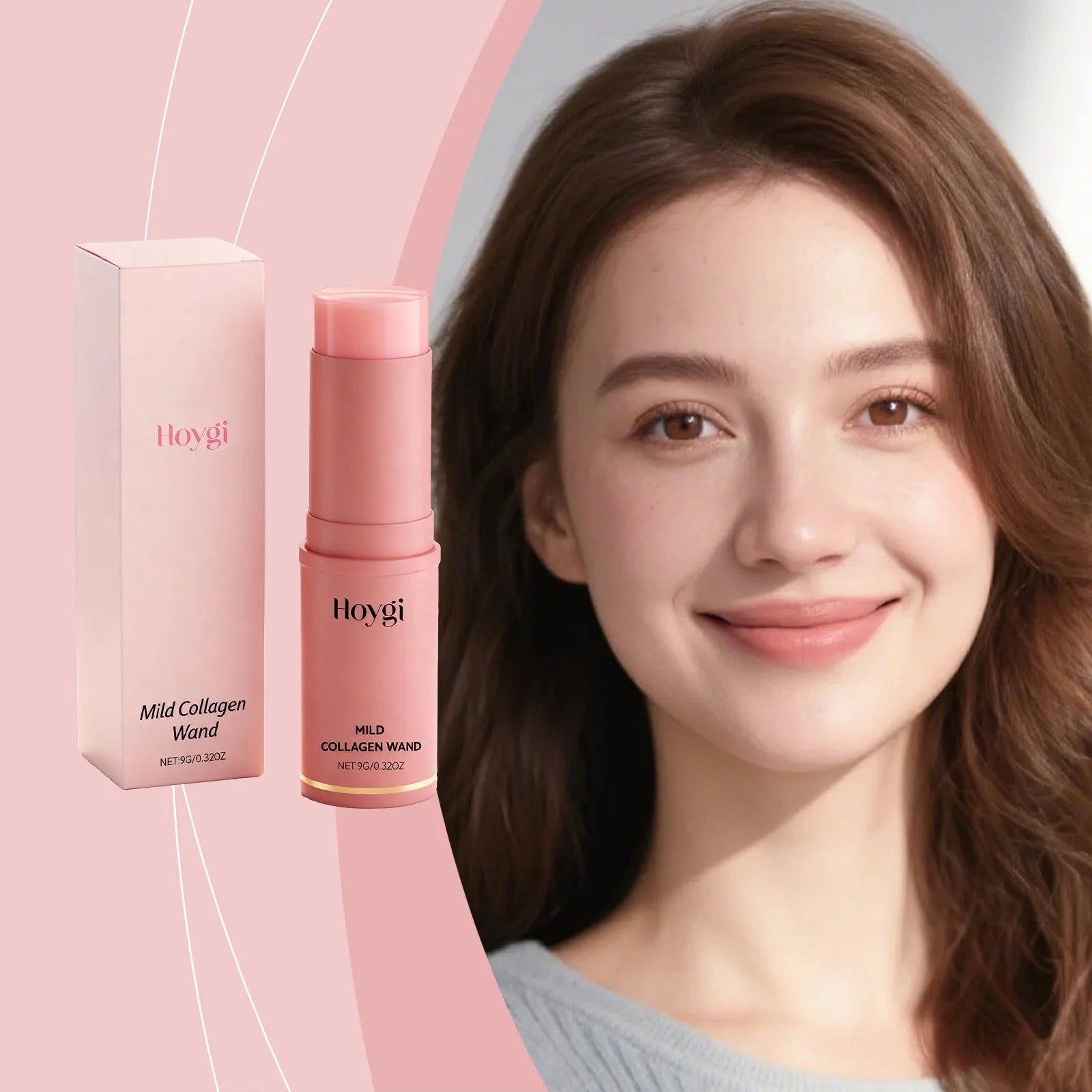 Stick Hydratant Rose Collagène Visage Multifonction — Soin Coréen Base Maquillage