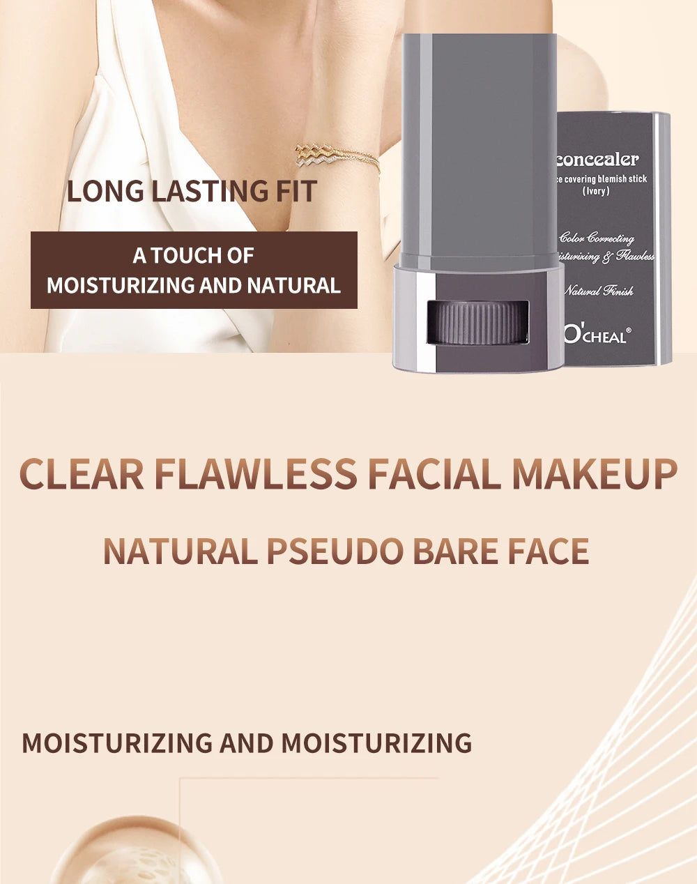 Stick Fond de Teint Contouring Magique Longue Tenue Léger — Correcteur Lumineux