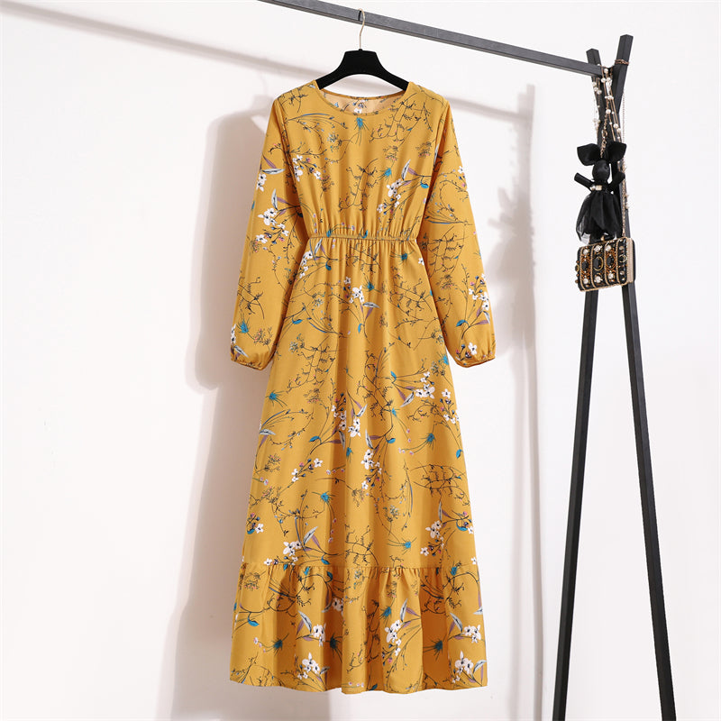 Robe Maxi Femme Été — Imprimé Floral Manches Longues Plage & Soirée