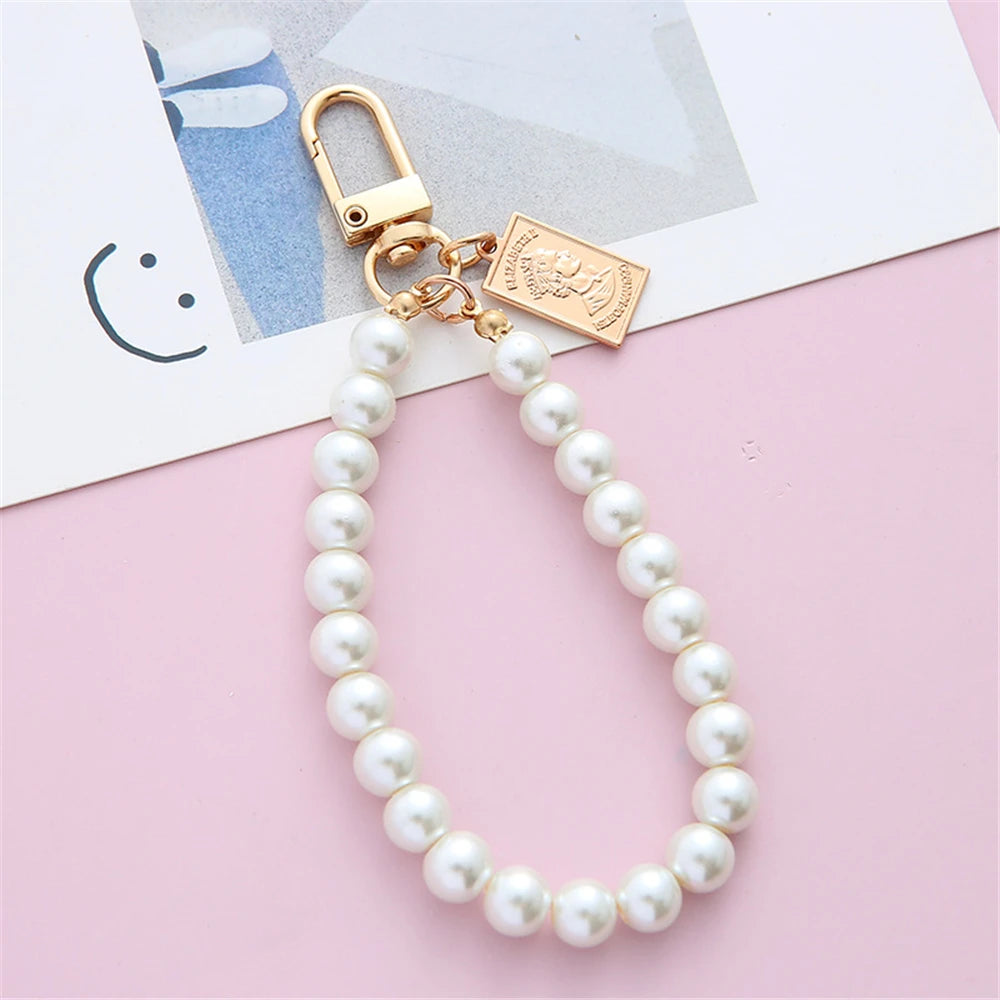 Porte-Clés Perle Simulée Femme — Pendentif Sac & Téléphone, Accessoire DIY