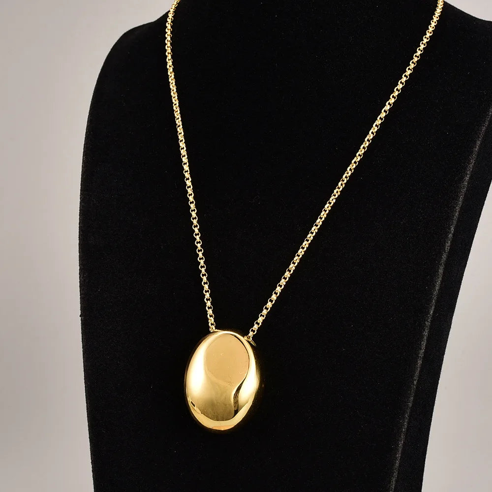 Collier Chaîne Pull Géométrique Goutte d'Eau — Minimaliste, Livraison Rapide